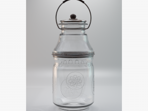 glass jar with accessories Model 3D