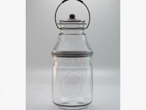 glass jar with accessories 3D Model