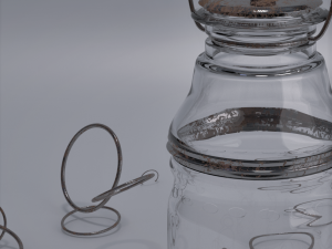 glass jar with accessories Model 3D