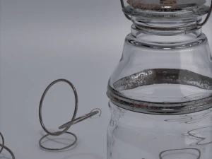 glass jar with accessories 3D Model