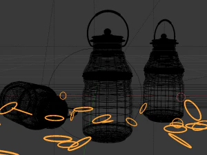 glass jar with accessories 3D Model