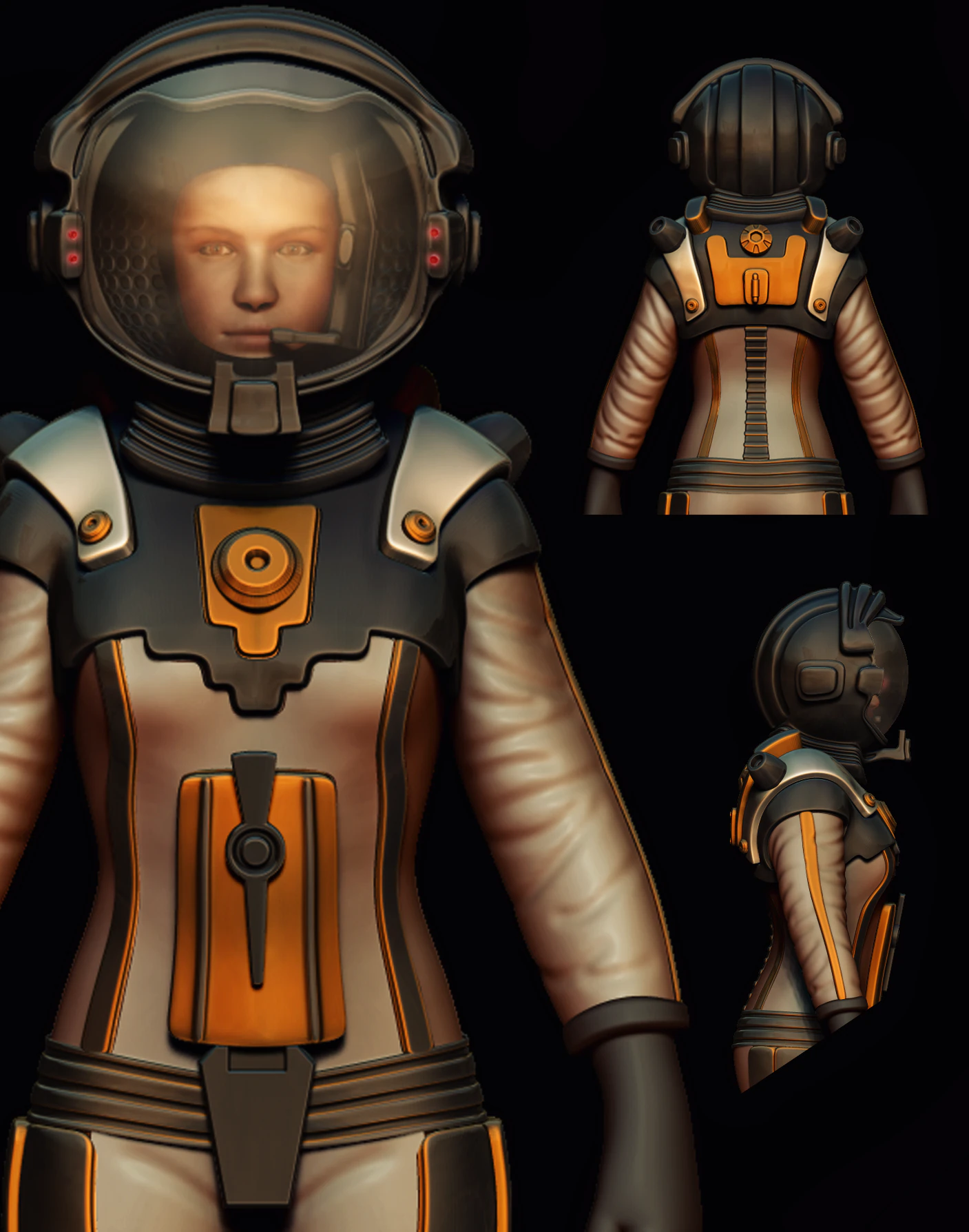 astronaut sci fi 3D Model .c4d .max .obj .3ds .fbx .stl .blend