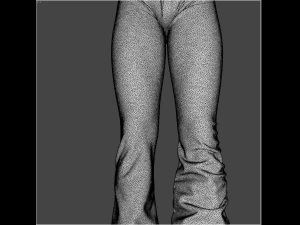 faded boot cut jeans 3D Model