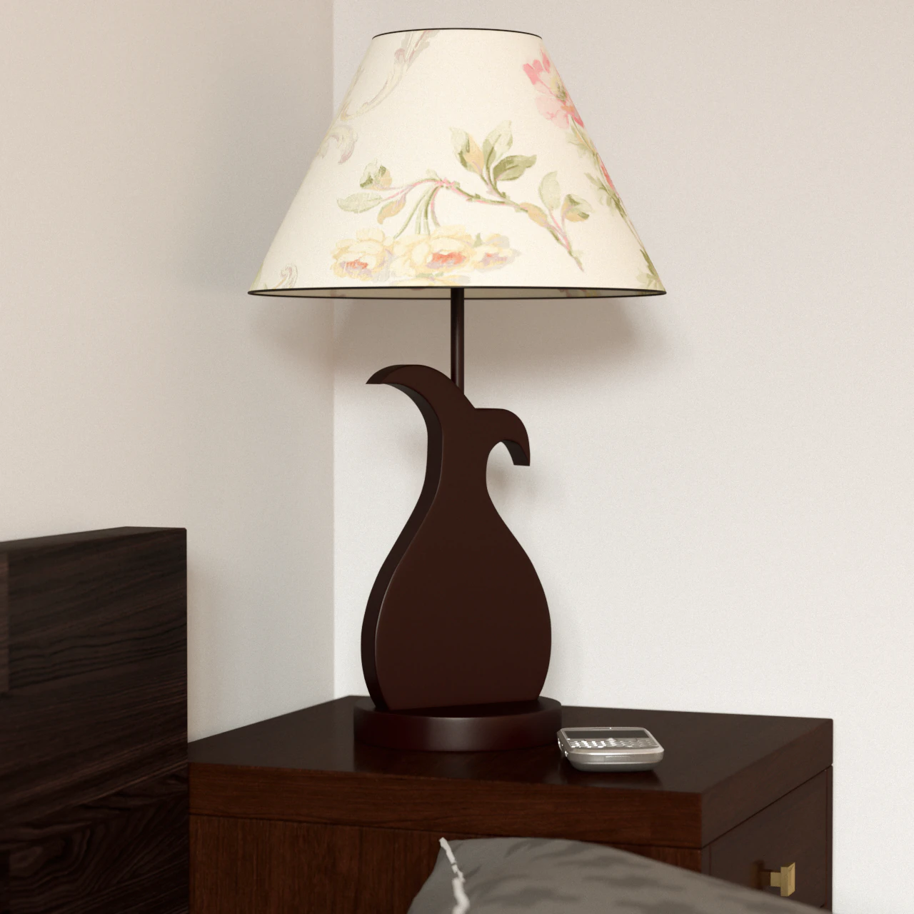 table lamp rose 3D Model .c4d .max .obj .3ds .fbx .stl .blend 