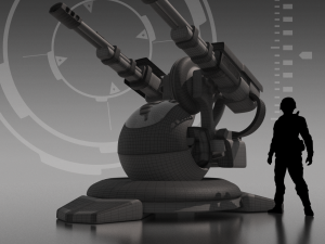 sci-fi turret rtg-14 3D-Modell