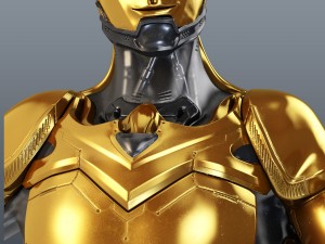 amazing riggid sci-fi robot Modello 3D