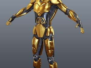 amazing riggid sci-fi robot Modello 3D