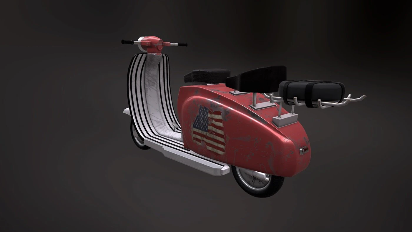 scooter 3D Model .c4d .max .obj .3ds .fbx .stl .blend