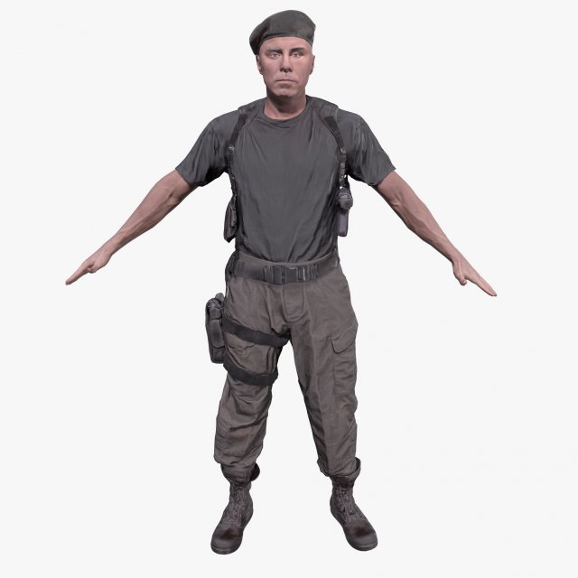 soldier 3D Model .c4d .max .obj .3ds .fbx .stl .blend 