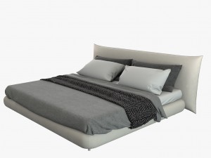 beige bed Modèle 3D