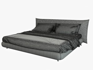 beige bed 3D Model