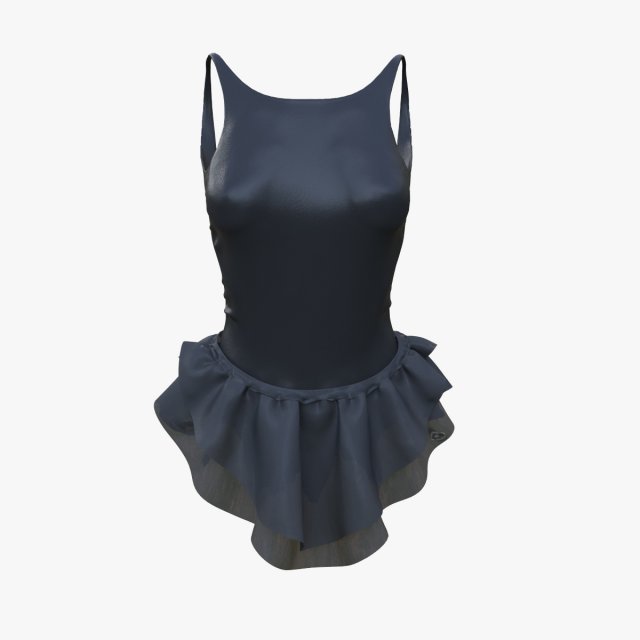 black dress Model 3D .c4d .max .obj .3ds .fbx .stl .blend 
