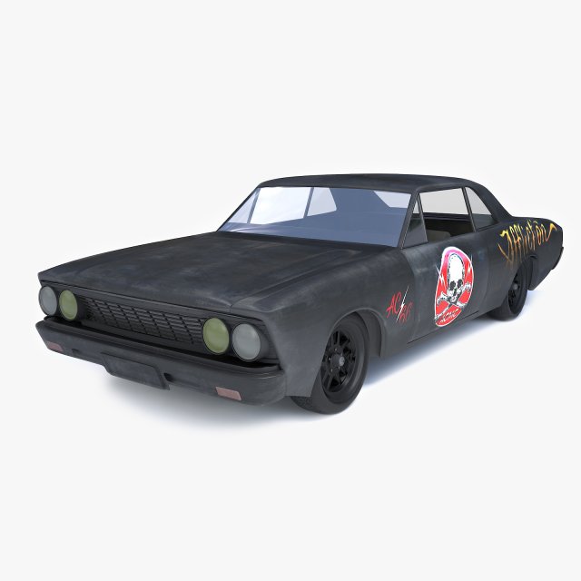 old black car Model 3D .c4d .max .obj .3ds .fbx .stl .blend 