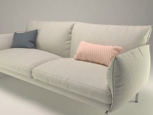 beige sofa Model 3D