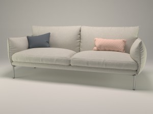 beige sofa Model 3D