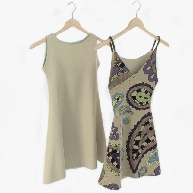 two dresses Model 3D .c4d .max .obj .3ds .fbx .stl .blend