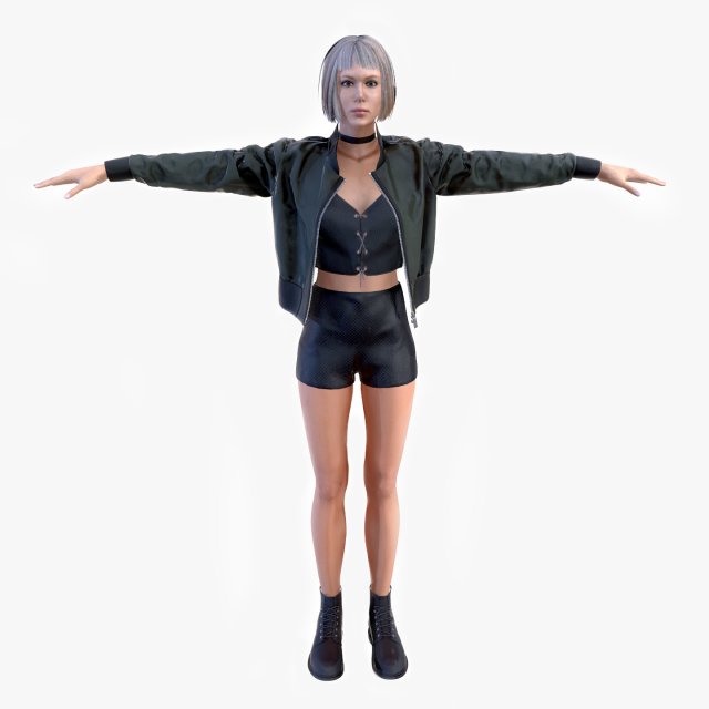 blond girl 3D Model .c4d .max .obj .3ds .fbx .stl .blend 