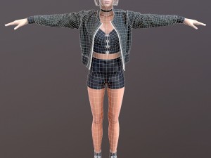 blond girl 3D Model