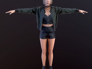 blond girl 3D Model