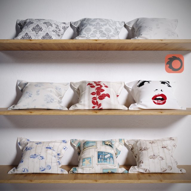 pillows 3D Model .c4d .max .obj .3ds .fbx .stl .blend 