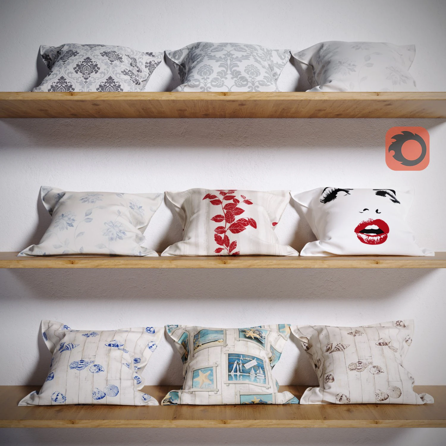 poduszki Model 3D .c4d .max .obj .3ds .fbx .stl .blend 