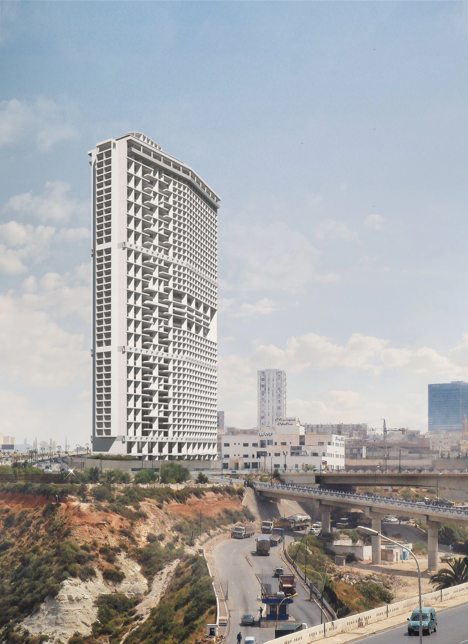 le corbusier unbuilt project for an office building algiers algeria 1938 3D Model .c4d .max .obj .3ds .fbx .stl .blend 