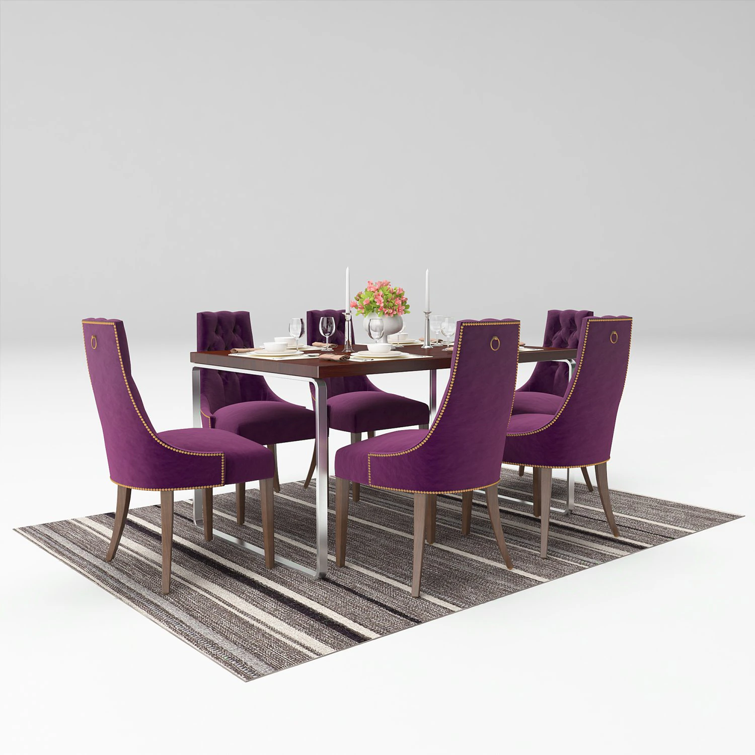 dinning set 3D Model .c4d .max .obj .3ds .fbx .stl .blend 