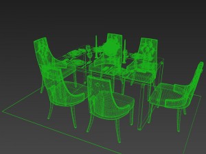 dinning set Modelo 3D