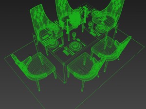 dinning set Modelo 3D