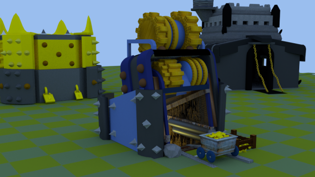 gold mine townholl 3D Model .c4d .max .obj .3ds .fbx .stl .blend 