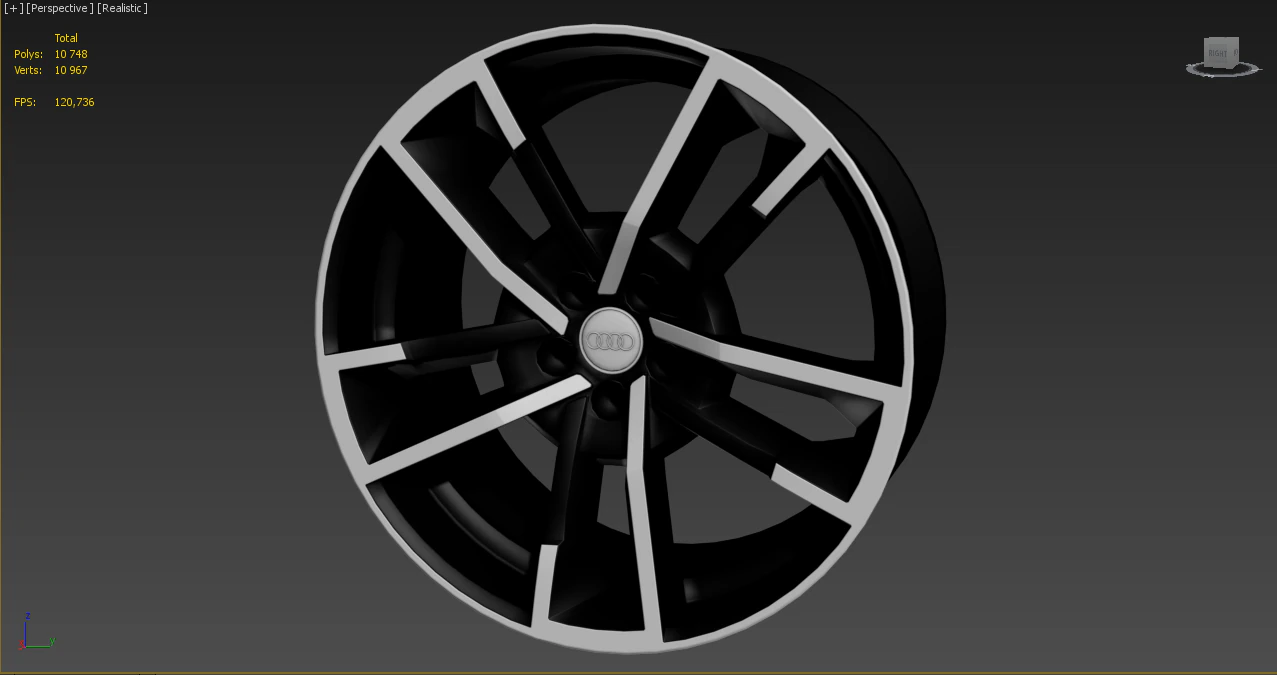 wheel for audi 3D Model .c4d .max .obj .3ds .fbx .stl .blend 