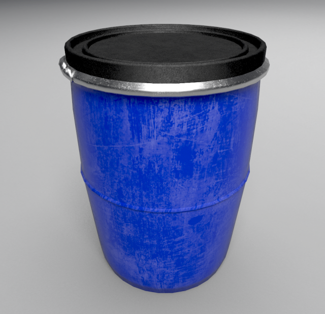 drum blue old 3D Модель .c4d .max .obj .3ds .fbx .stl .blend 