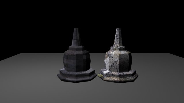 stupa stone 3D 모델 .c4d .max .obj .3ds .fbx .stl .blend 