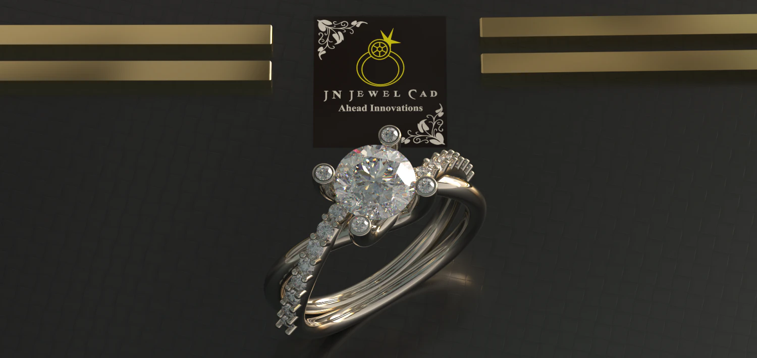 Diamond New Style Ring 3D Print Model .c4d .max .obj .3ds .fbx .stl .blend 