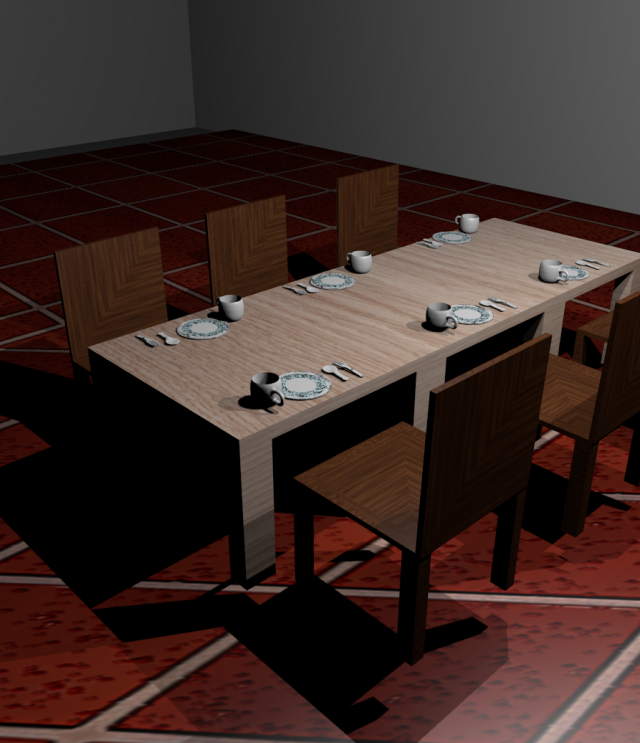 dining room 3D Model .c4d .max .obj .3ds .fbx .stl .blend 