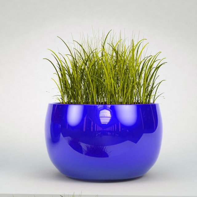 a pot of grass 3D Model .c4d .max .obj .3ds .fbx .stl .blend 