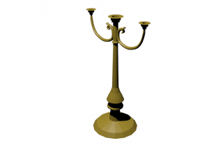 golden candlestick fancy 3D Model
