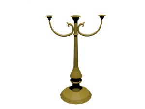 golden candlestick fancy 3D मॉडल
