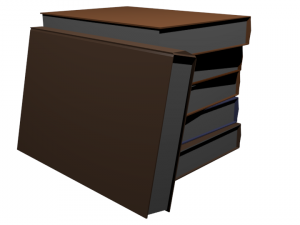 book pile Model 3D