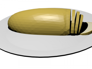 loaf of bread on plate 3D Model