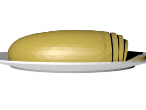 loaf of bread on plate 3D Model