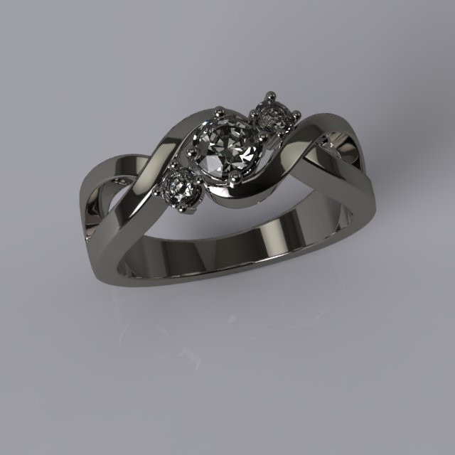 ring3diamonds 3D Print Model .c4d .max .obj .3ds .fbx .stl .blend 