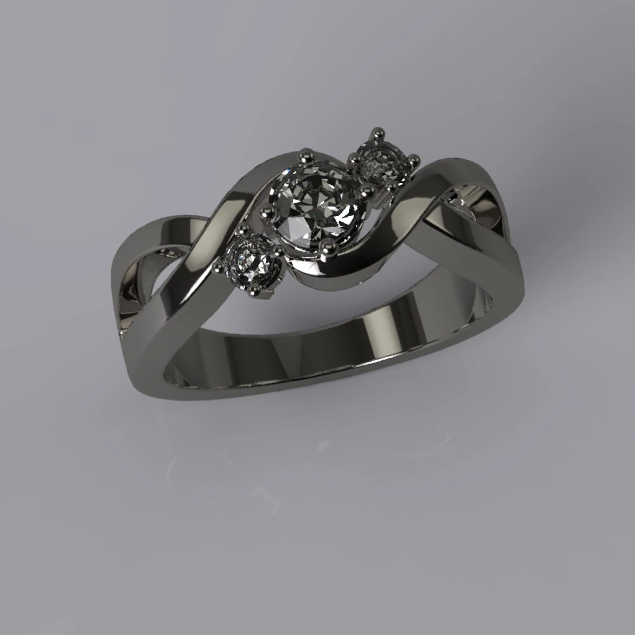 ring3diamonds 3D Print Model .c4d .max .obj .3ds .fbx .stl .blend 
