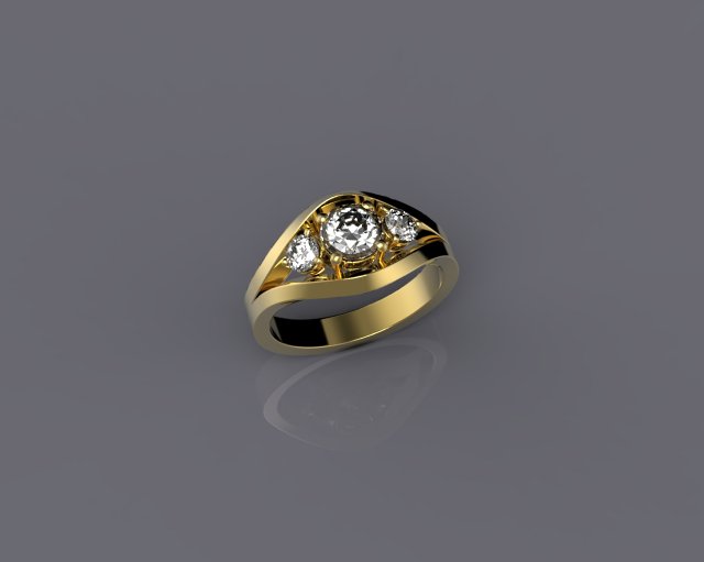 ring3diamonds 3D Print Model .c4d .max .obj .3ds .fbx .stl .blend 