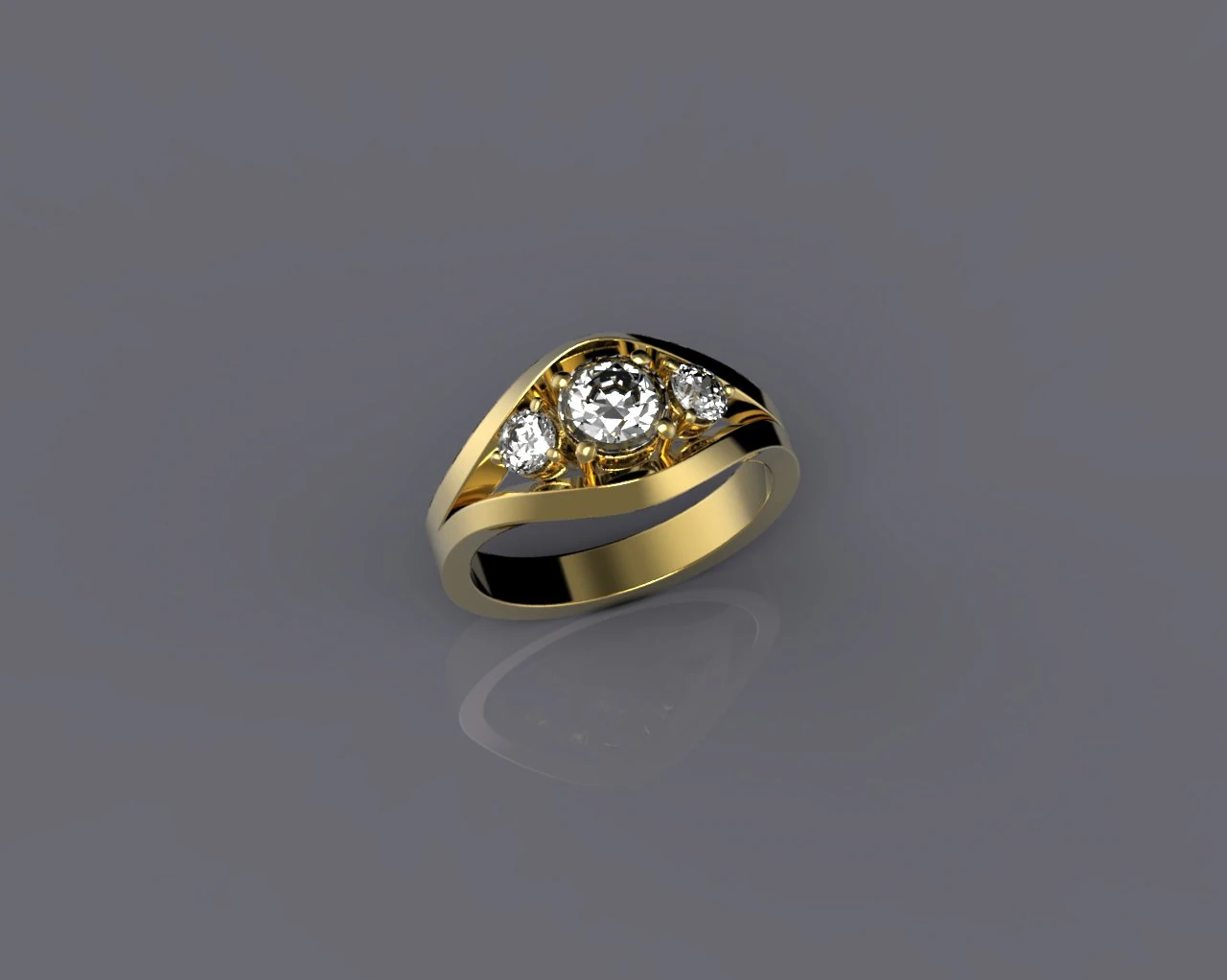ring3diamonds 3D Print Model .c4d .max .obj .3ds .fbx .stl .blend 