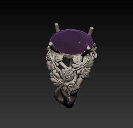 leaves ring 3D Print Model .c4d .max .obj .3ds .fbx .stl .blend 