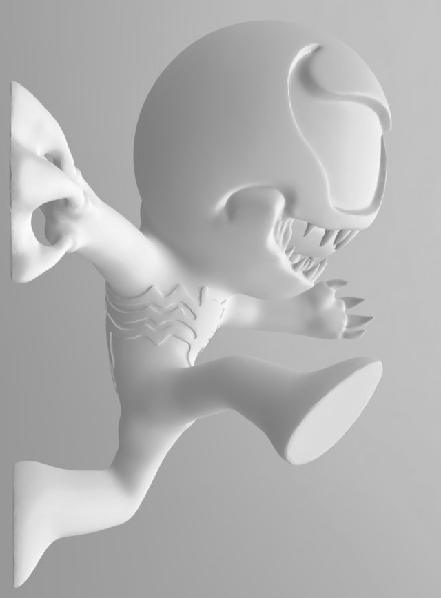 venom chibi 3D 프린트 모델 .c4d .max .obj .3ds .fbx .stl .blend 