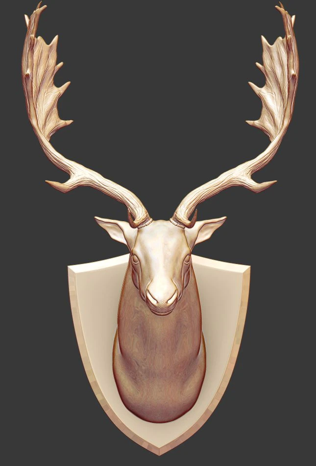 fallowdeerhead 3D Print Model .c4d .max .obj .3ds .fbx .stl .blend 