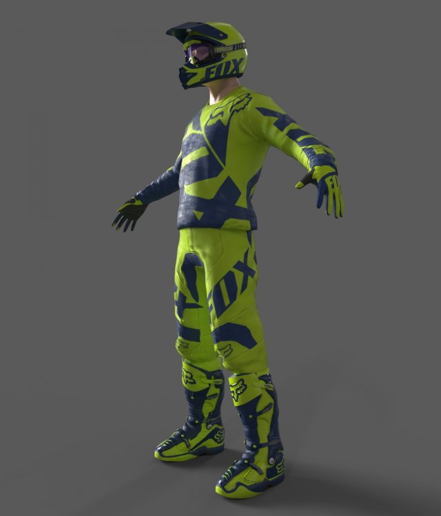 motocross racing suit 3D Модель .c4d .max .obj .3ds .fbx .stl .blend 