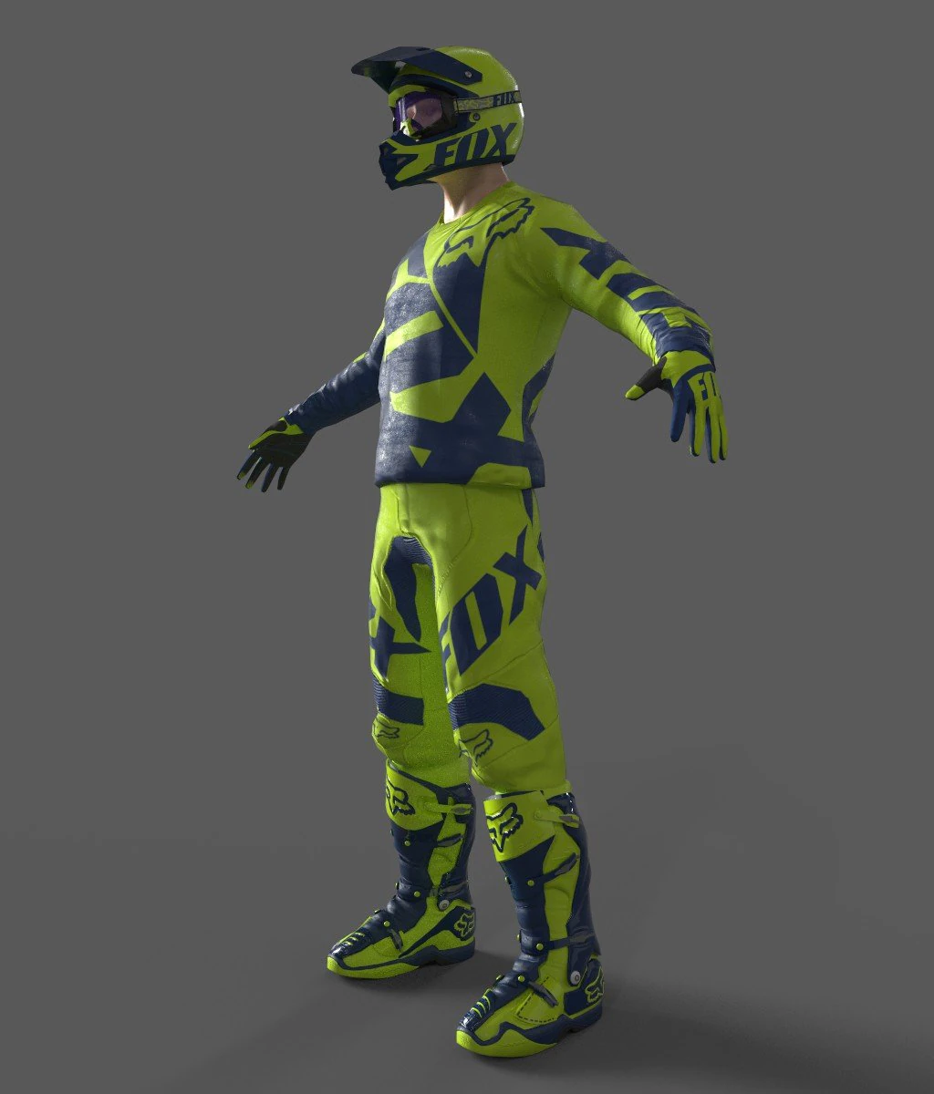 motocross racing suit 3D Model .c4d .max .obj .3ds .fbx .stl .blend 